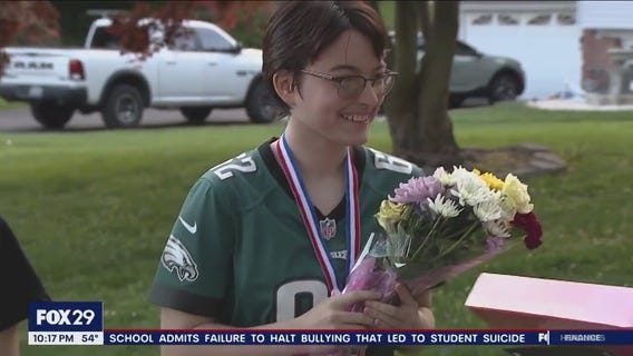 Delaware County teen honored with award and surprise party for standing up to bullies at school