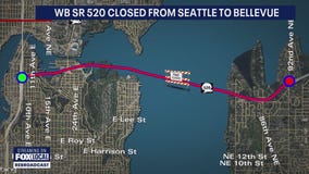 Westbound SR 520 closed from Seattle to Bellevue this weekend