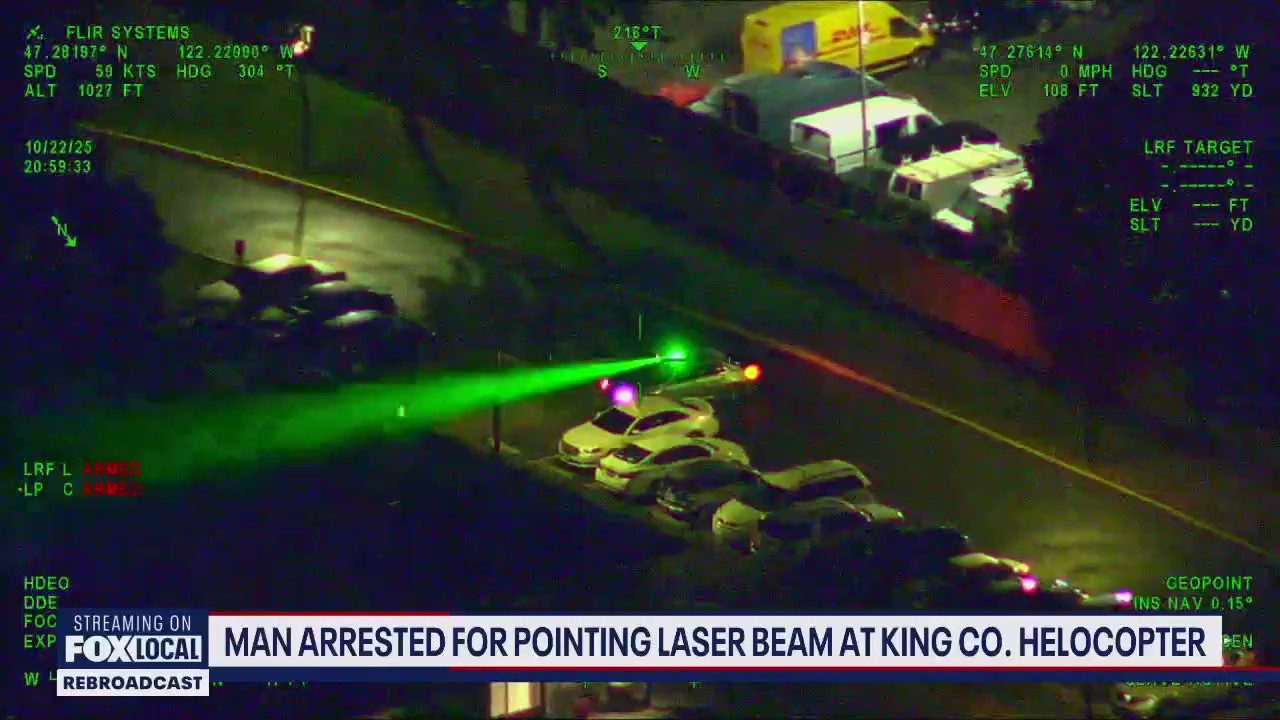 Man arrested for pointing laser at King Co. helicopter
