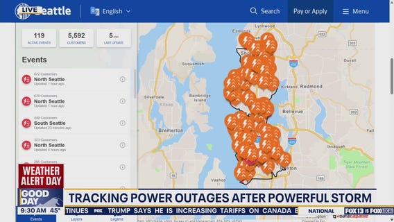 PSE reports 130,000 in the dark due to storm damage