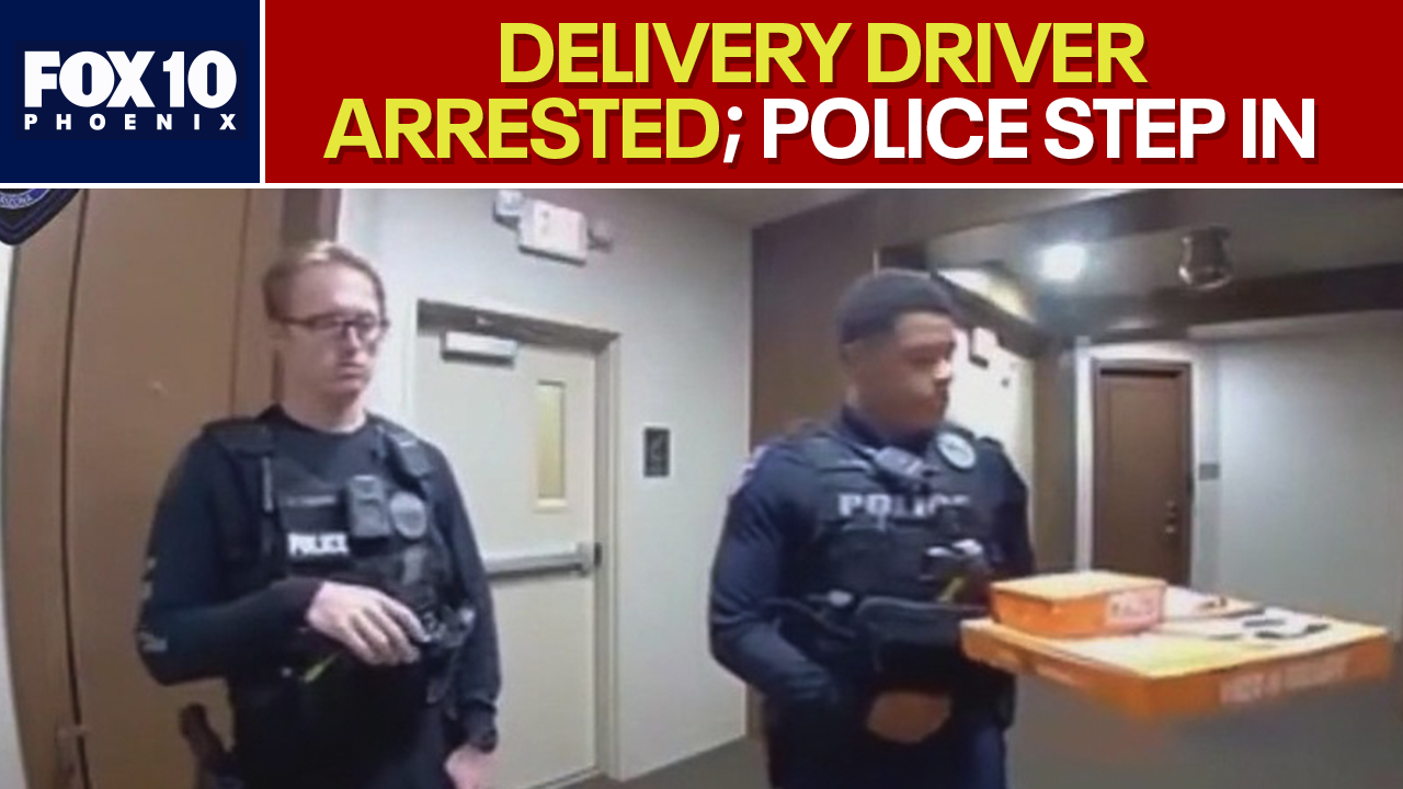 Tempe Police officers deliver woman's pizza