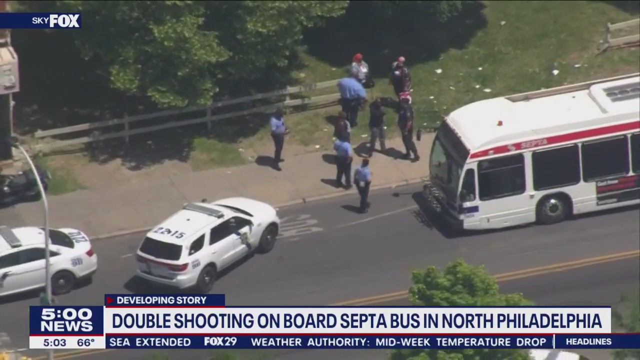 Shooting on SEPTA bus leaves 2 men injured in North Philadelphia