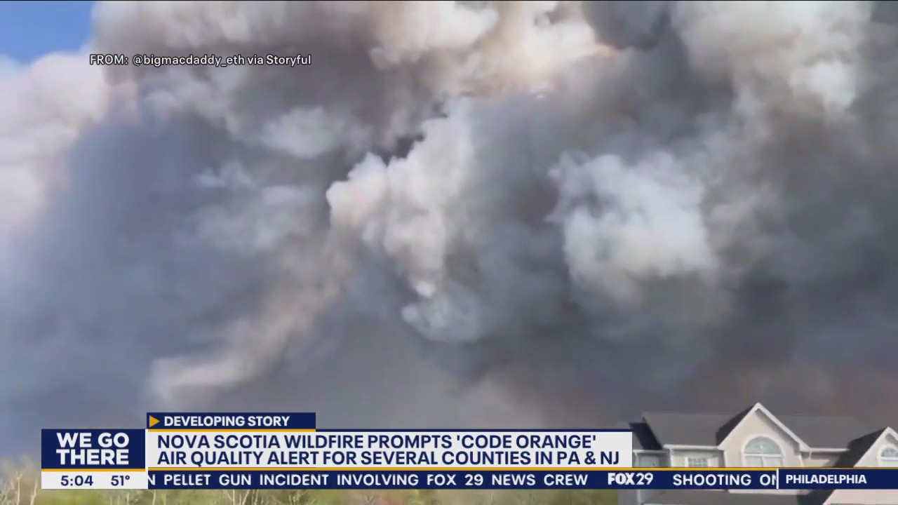 Wildfire in Canada prompts 'Code Orange' air quality alerts locally