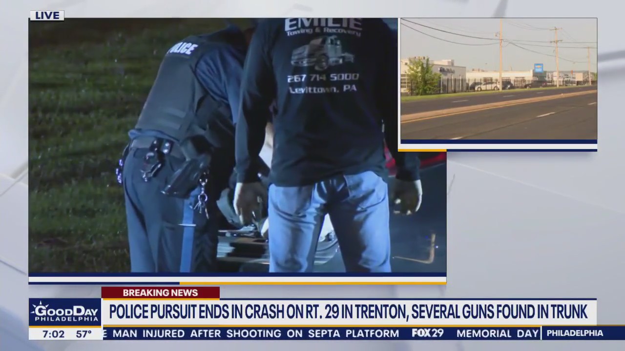 Trenton crash believed to be connected to robbery of Bucks County gun store