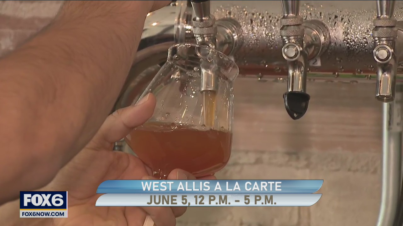 Sampling local beers at West Allis A La Carte