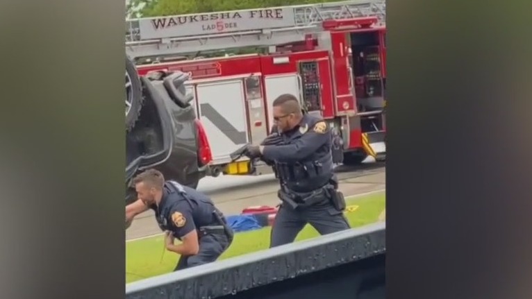 Waukesha rollover crash, viewer video shows tense moments