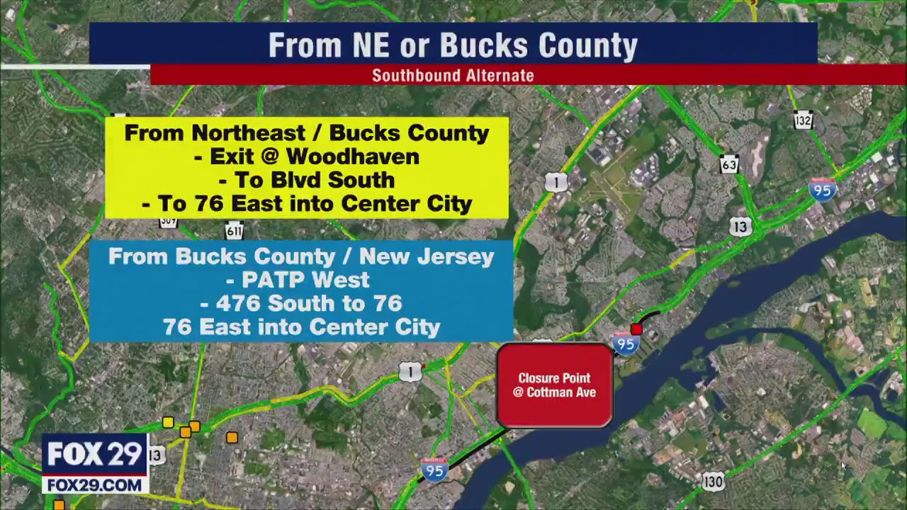 Alternate commuter routes mapped out to avoid I-95 collapse | FOX 29 ...