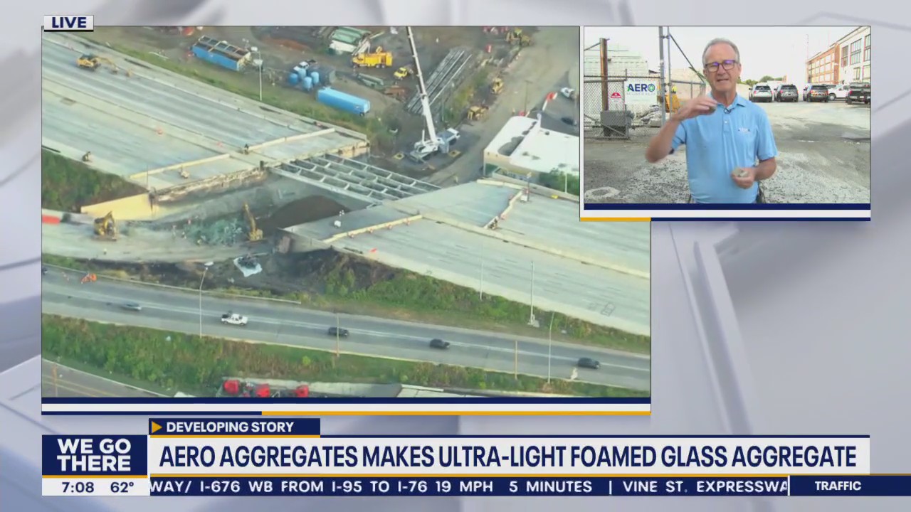Aero Aggregates CEO explains process of making glass product for I-95 reconstruction