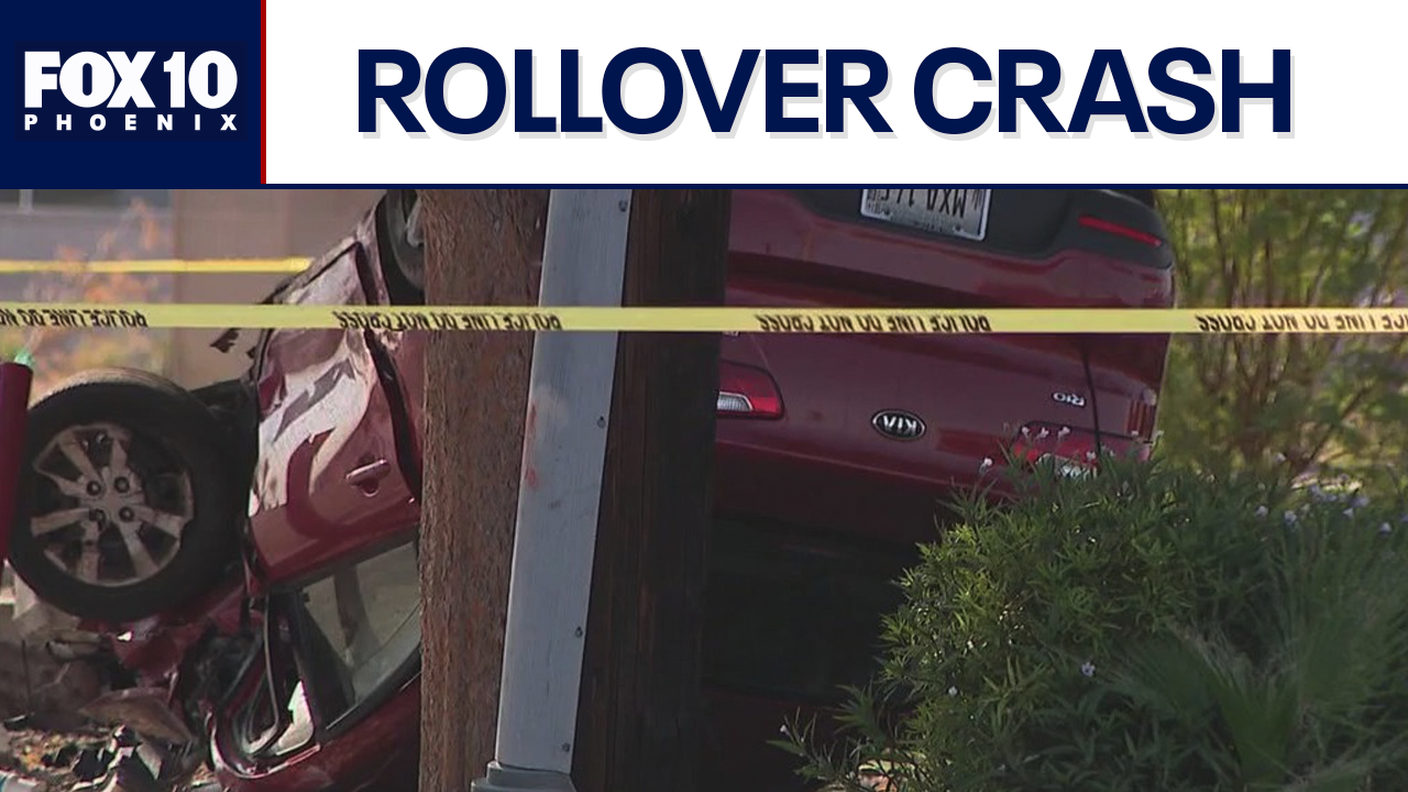 Two hospitalized after two-car crash in west Phoenix | FOX 10 Phoenix