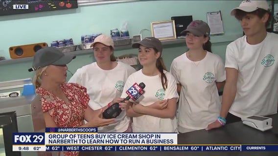 Group of teens operate ice cream shop in Narberth