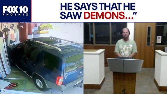 AZ man allegedly crashed SUV through church front