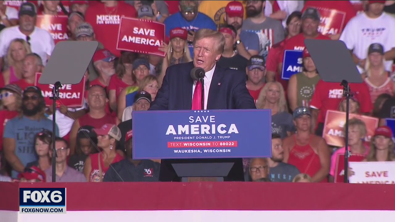 Trump rallies for Tim Michels in Waukesha