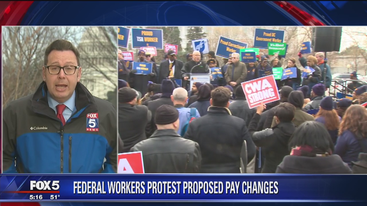 Rally held against Trump's proposal to change how federal workers receive pay raises