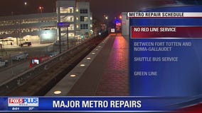 Metro repairs will shut down 2 stations, impact Red Line service during latter half of summer