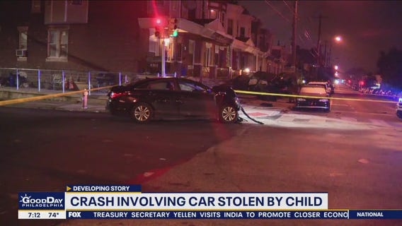 Car stolen by young child cause multi-vehicle crash in Kingsessing