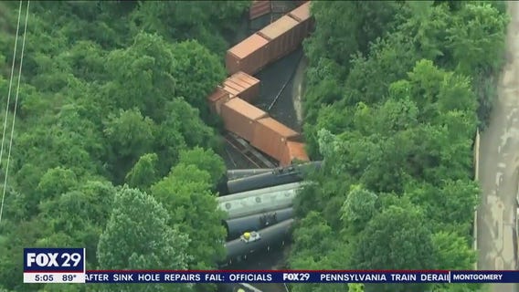 Pennsylvania train derailment: Silicone pellets found leaking out of collapsed train cars, police say