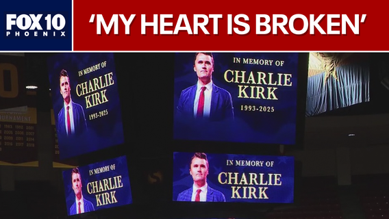 Charlie Kirk: Thousands gather at ASU for vigil