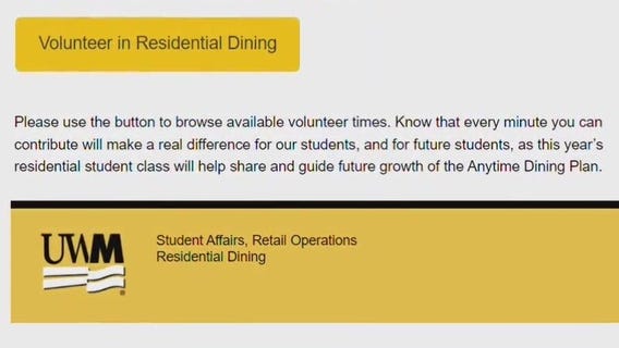 UWM 'volunteers' for dining halls sought, staff email shows