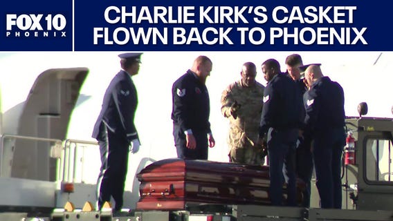 Charlie Kirk: Plane carries casket back to Phoenix