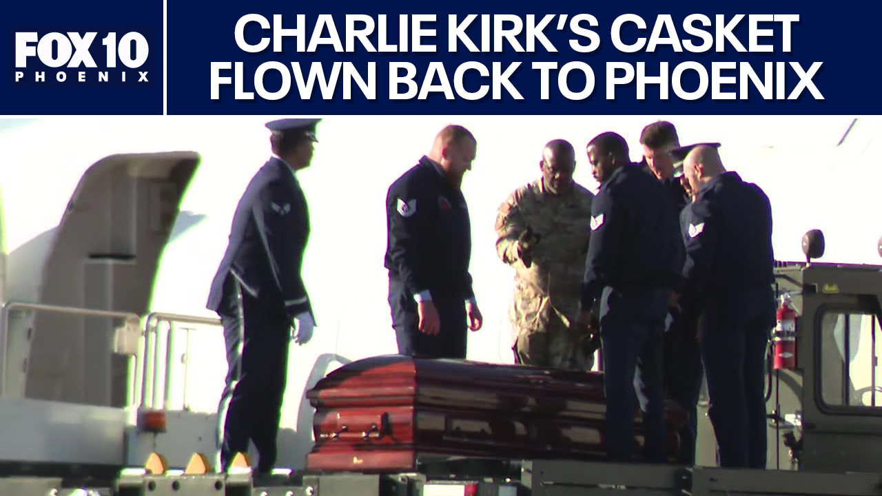 Charlie Kirk: Plane carries casket back to Phoenix