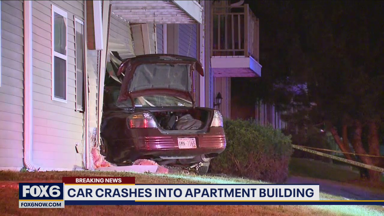 Driver crashes into apartment building while fleeing from police | FOX6 ...