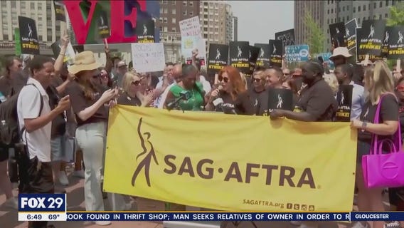 Striking actors, screenwriters hold rally in Philadelphia with 'Abbott Elementary' stars