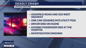 2 dead after car leaves road in Apache Junction