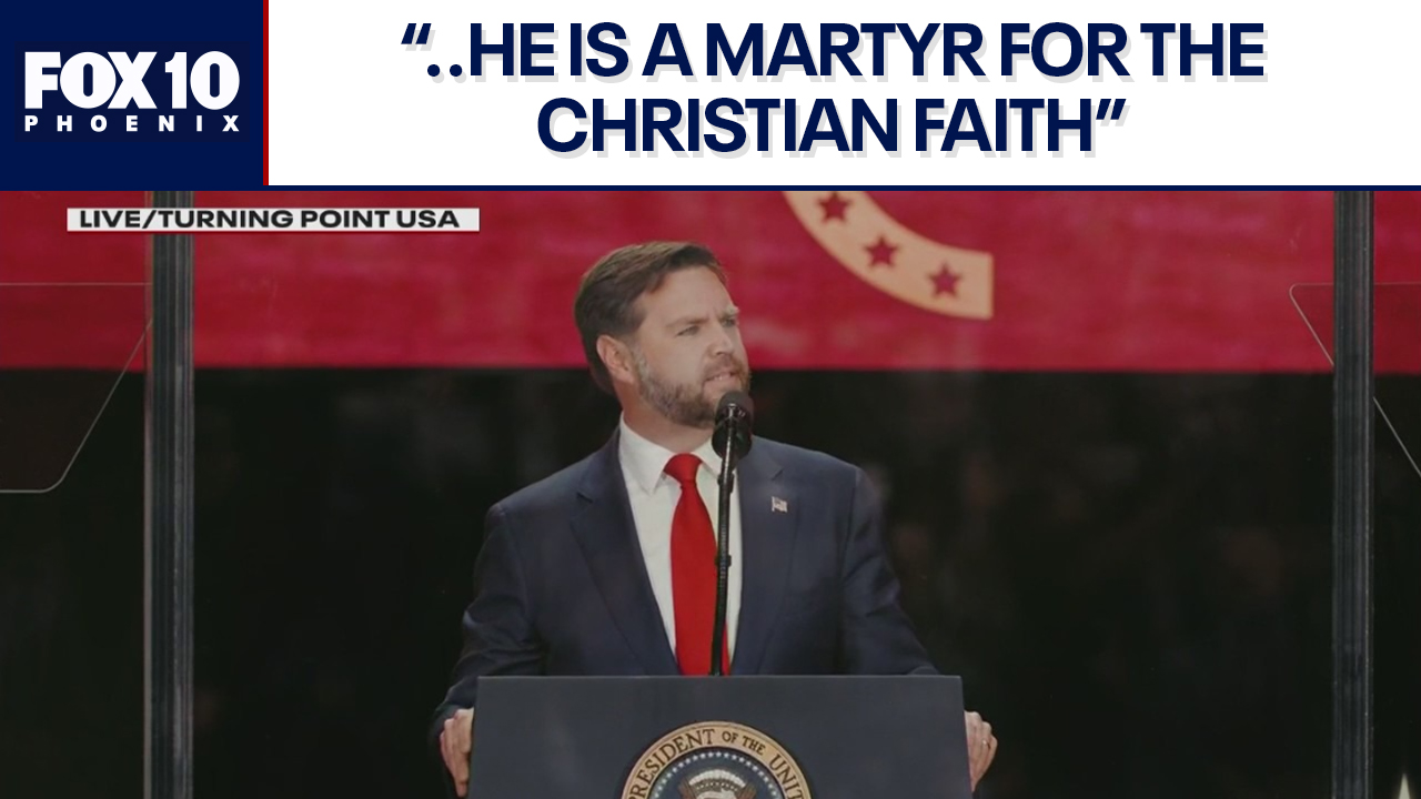 JD Vance speaks at Charlie Kirk's memorial