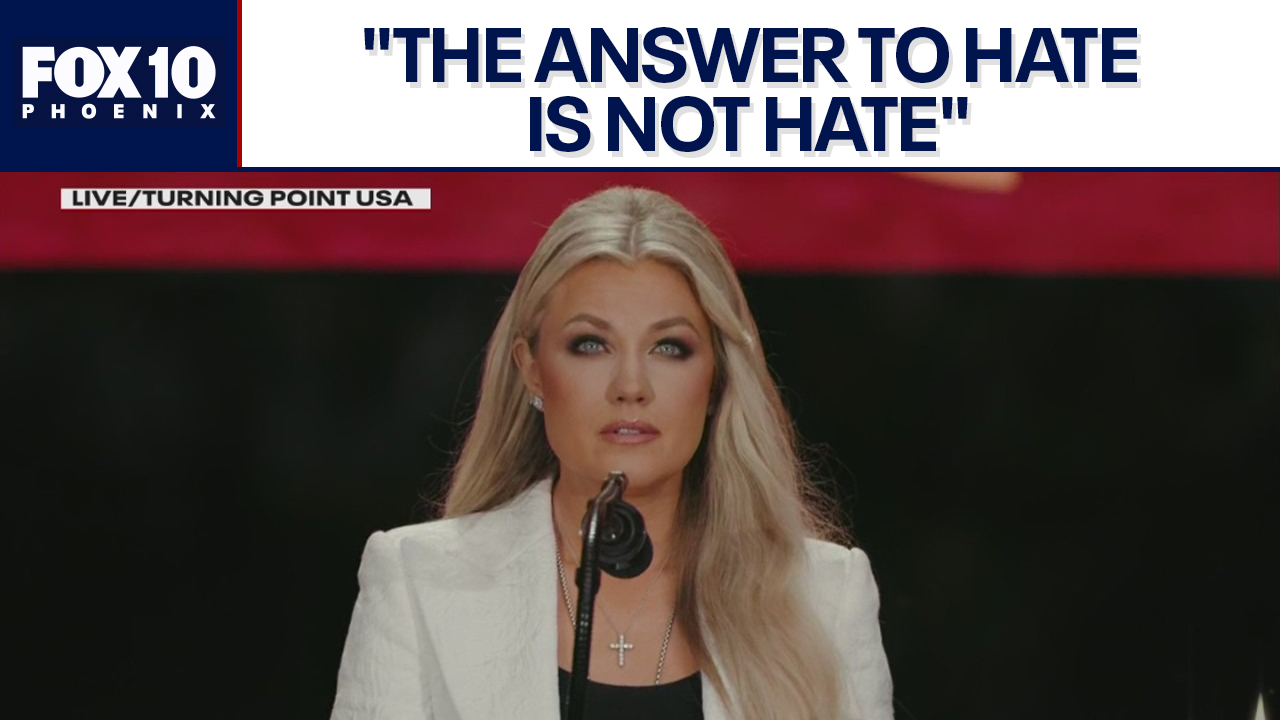 Erika Kirk speaks at late husband's memorial