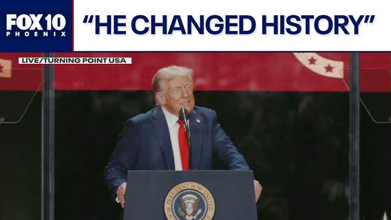 Donald Trump speaks at Charlie Kirk's memorial