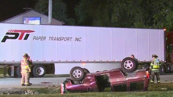 SUV, semi collide in Caledonia, SUV driver hurt