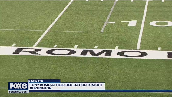 Burlington's Tony Romo Field dedicated; Romo and family attend
