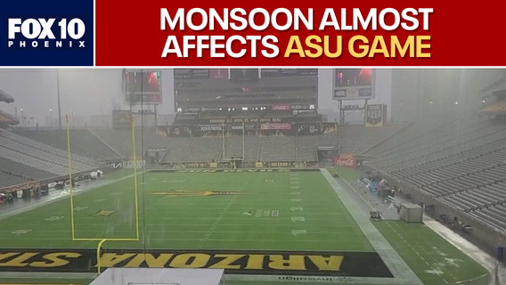 Rain pours ahead of ASU Football game in Tempe
