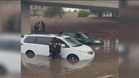 Valley man leaving hospital after wife gives birth stops to help stranded drivers in floodwaters