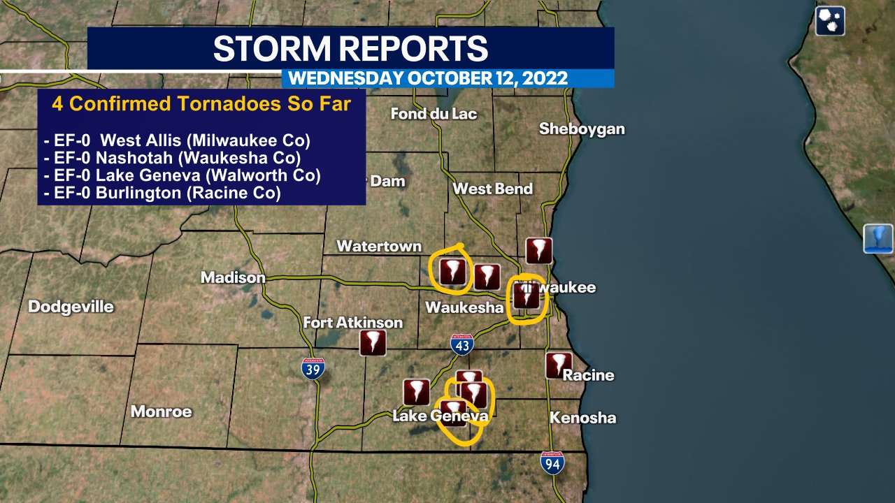 4 tornadoes Wednesday: West Allis, Nashotah, Burlington, Lake Geneva