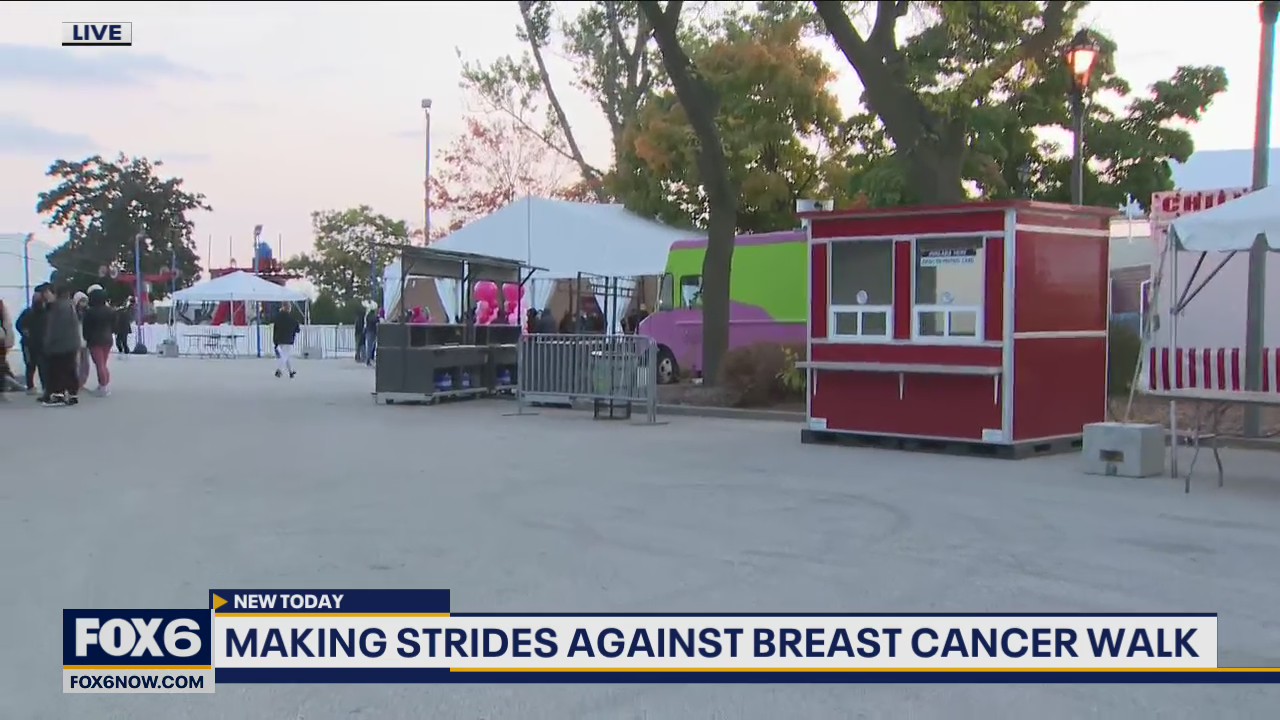 Making Strides Against Breast Cancer; walking to raise awareness
