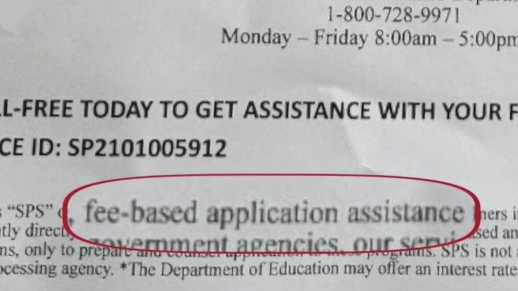 Warning: Student debt relief letter offers help for a fee