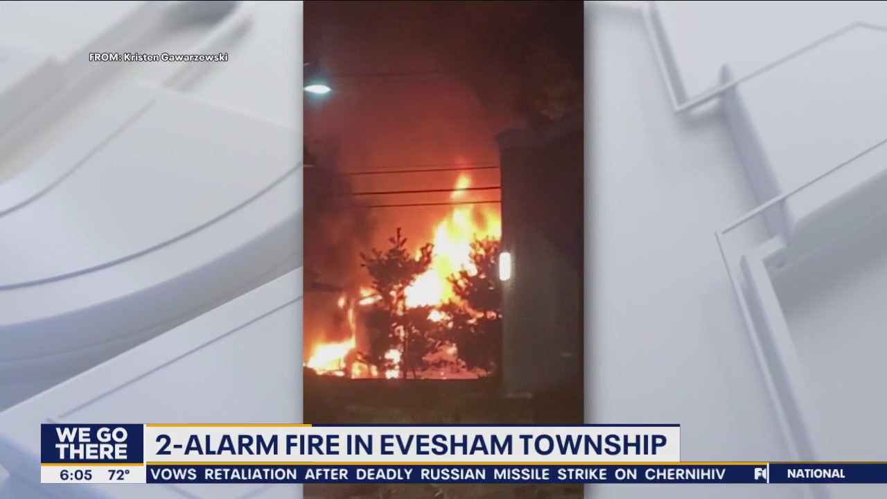 6 displaced after 2-alarm fire in Evesham Township