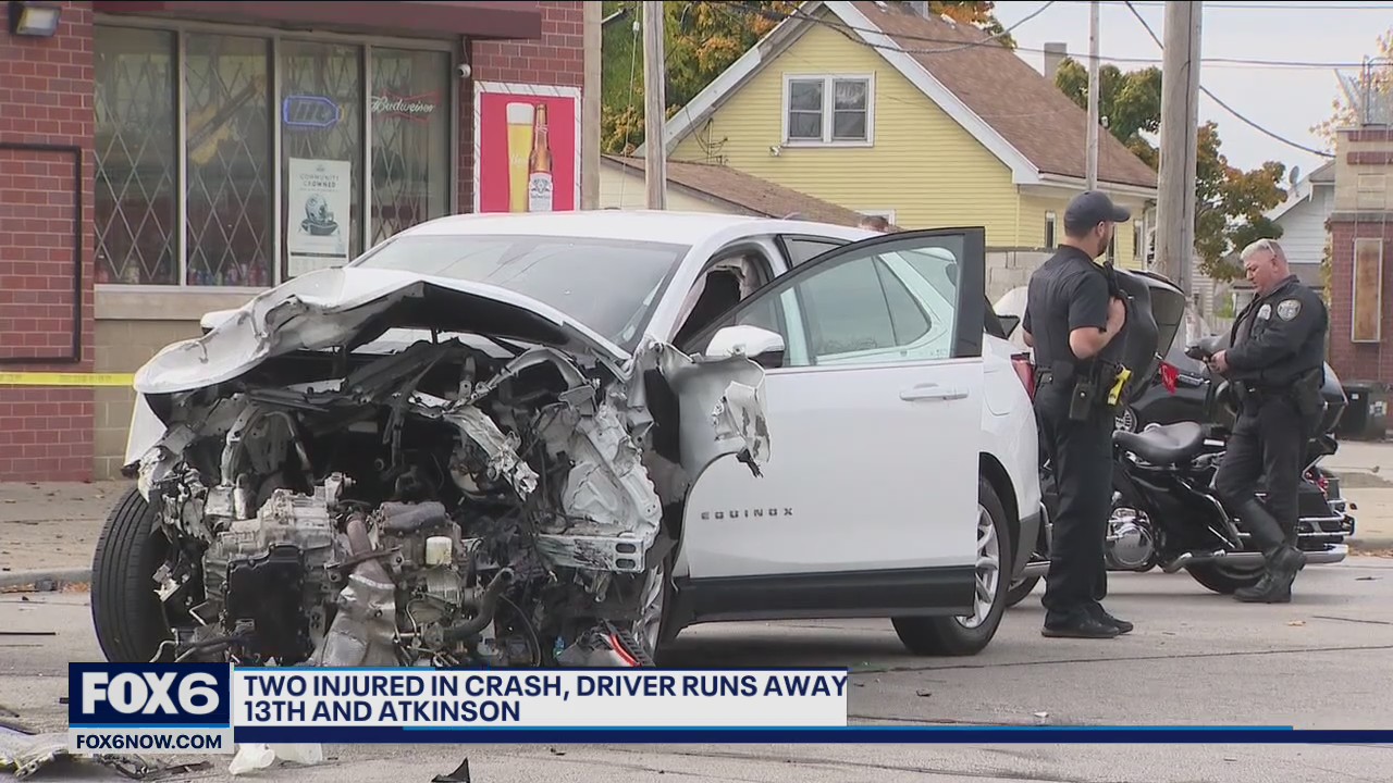 Milwaukee crash near 13th and Atkinson; 2 men injured | FOX6 Milwaukee
