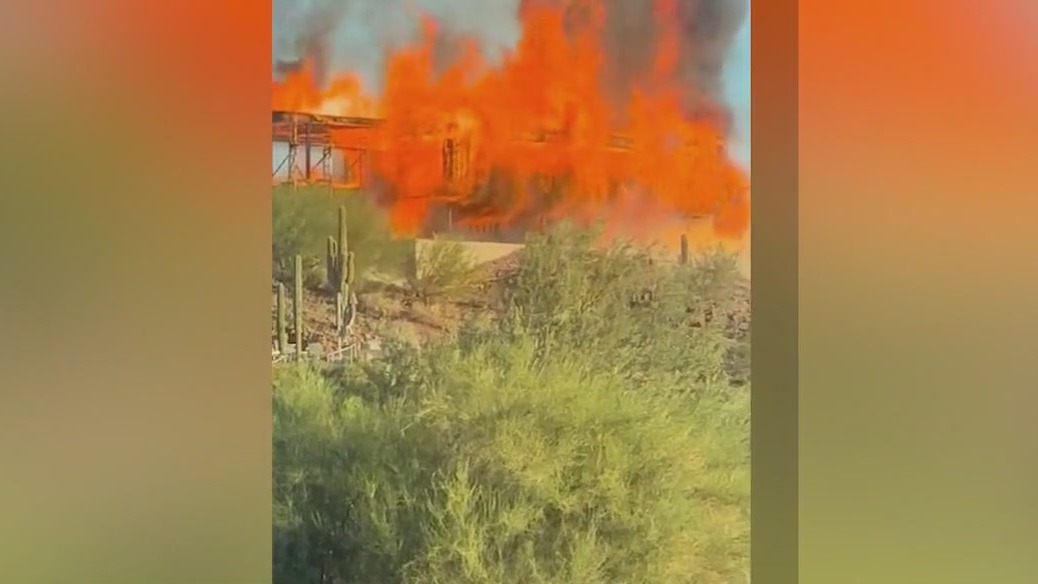New Paradise Valley home under construction goes up in flames | FOX 10 ...