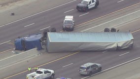 Semi rollover crash on I-10 at Verrado Way