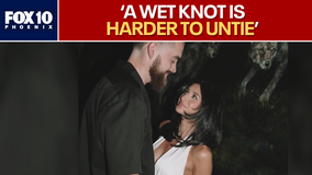 High school sweethearts receive perfect rainy-day wedding gift