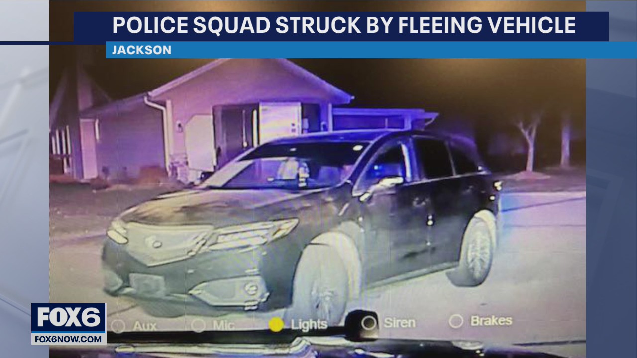 Police squad car rammed, driver wanted after chase | FOX6 Milwaukee