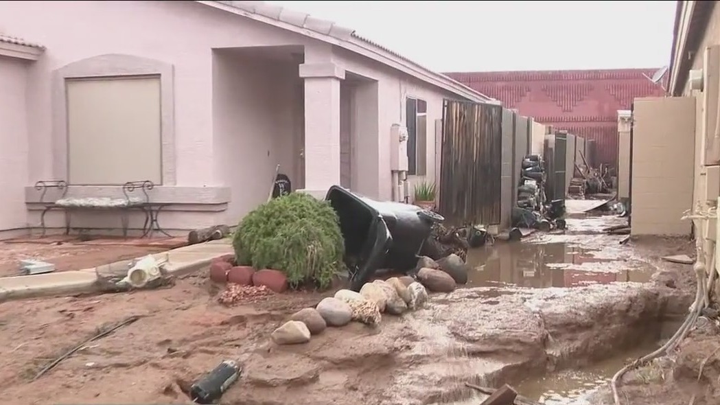 Mesa neighborhood dealing with destruction from floodwaters
