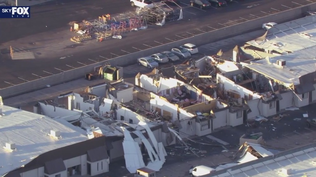 SkyFOX aerials show extensive storm damage in Tempe