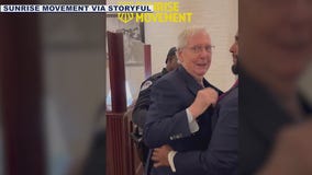 Mitch McConnell falls to ground in Senate building