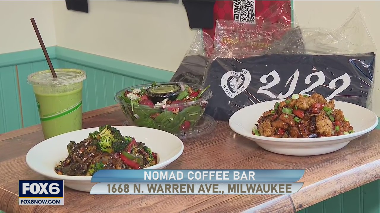 Hot drinks and breakfast dishes at Nomad Coffee Bar
