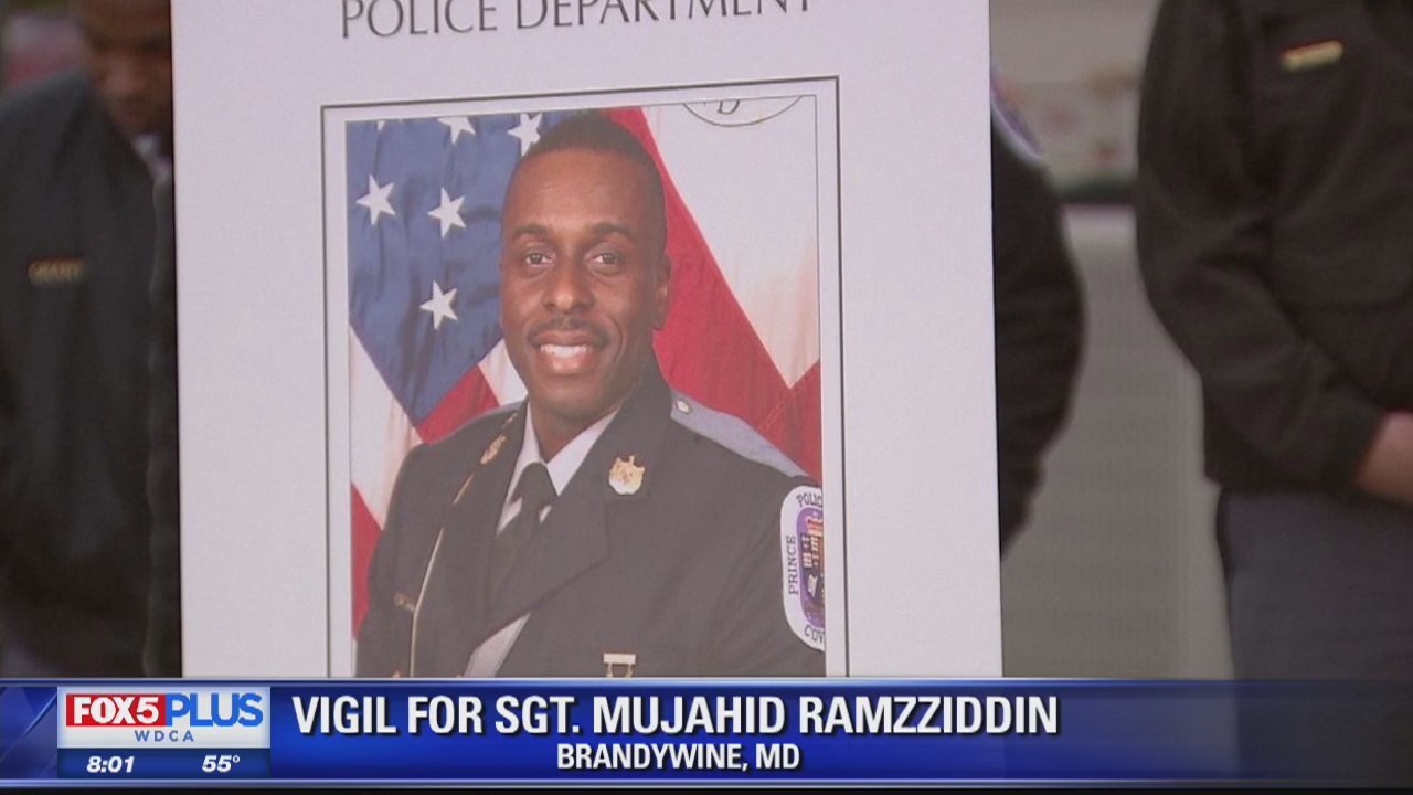 Fallen Prince George's County Police Sgt. Mujahid Ramzziddin remembered at vigil