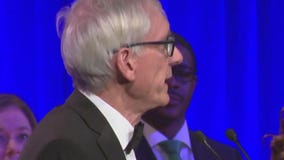 After inaugural speech, Governor Evers polkas at gala