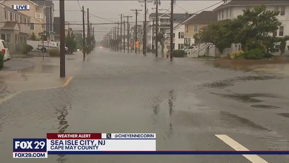 Cape May County shore inundated with water on streets